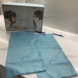 Gucci empty shoe box with 2 dust bags
